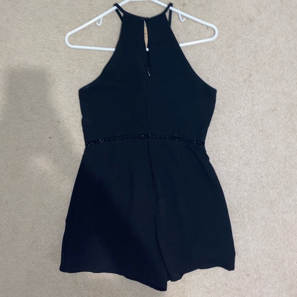 She + Sky Black Romper With Rose Detailing - Picture 2 of 4